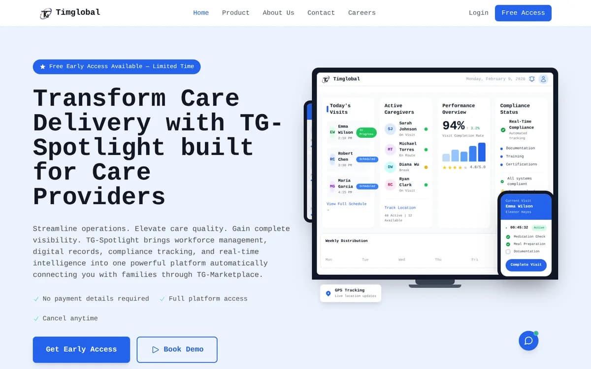 Screenshot of the Healthcare SaaS Platform website